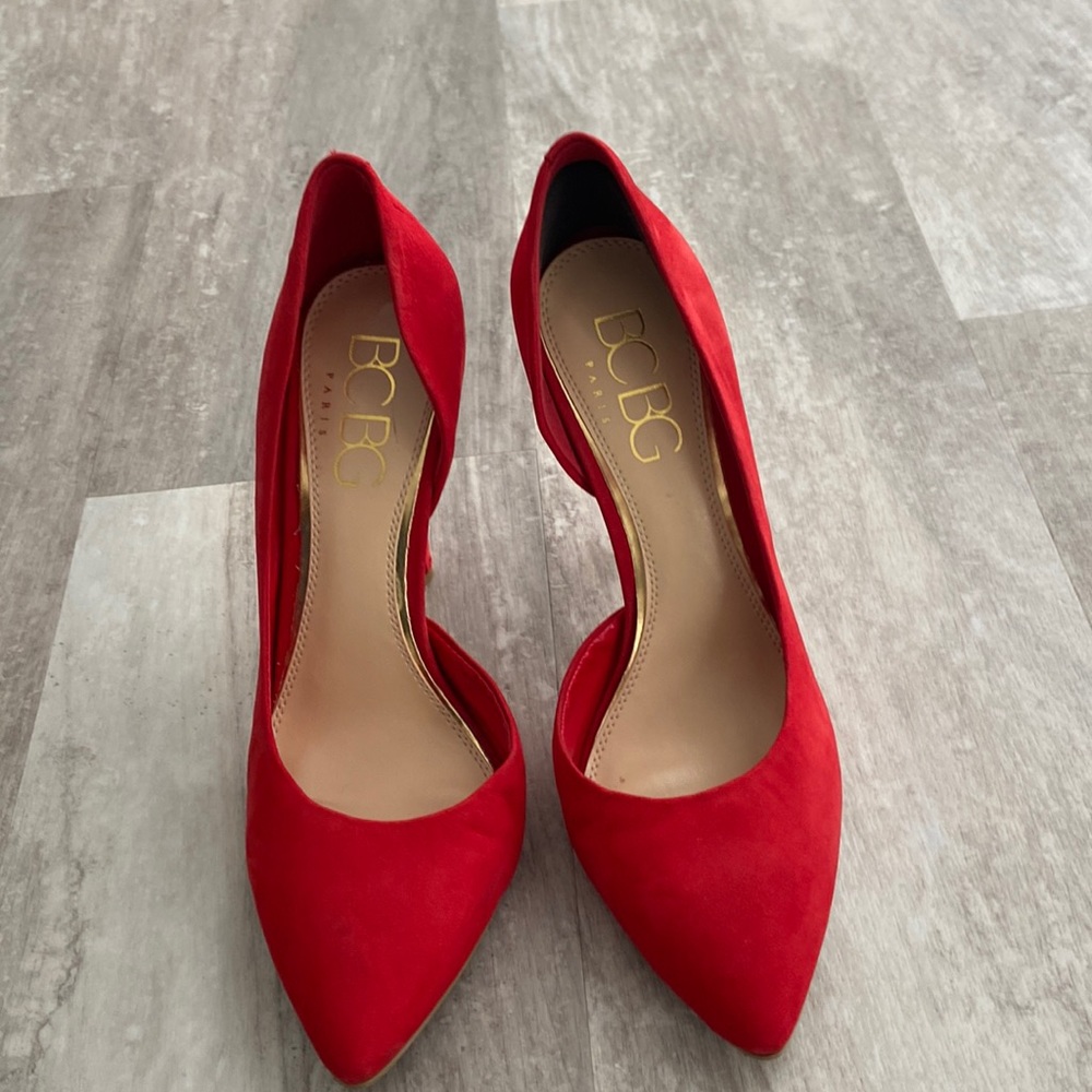 Vibrant red  suede shoes